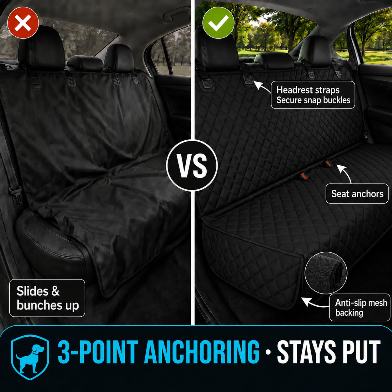 Full Bench Seat Cover – Black, Large view 4