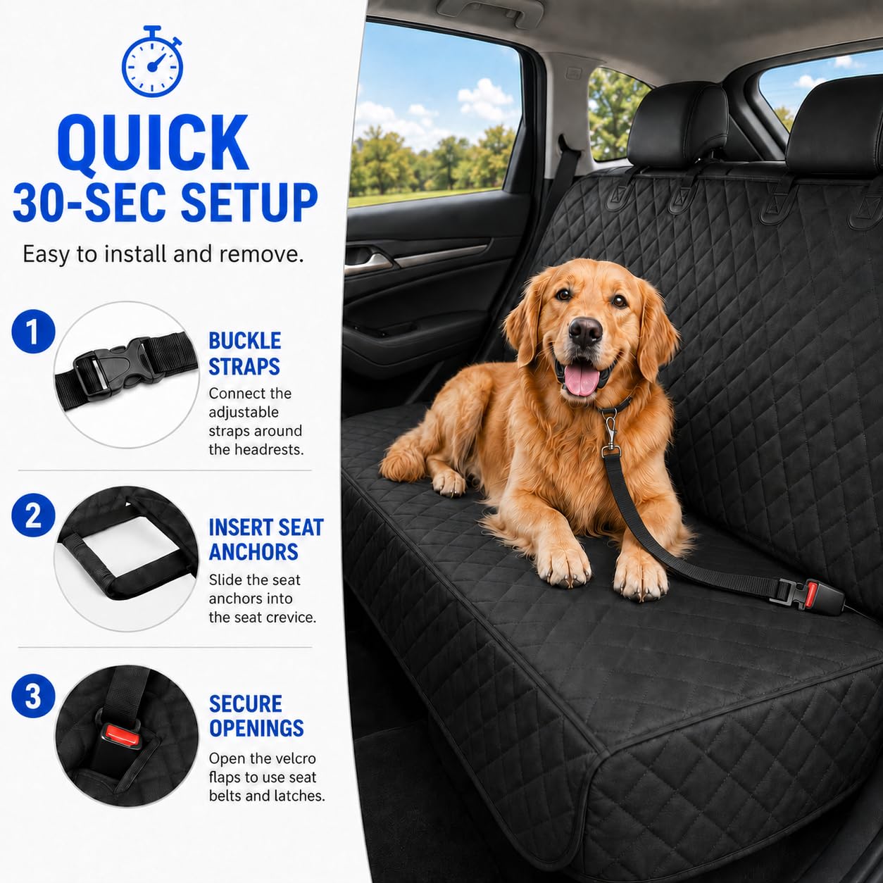 Full Bench Seat Cover – Black, Small view 3