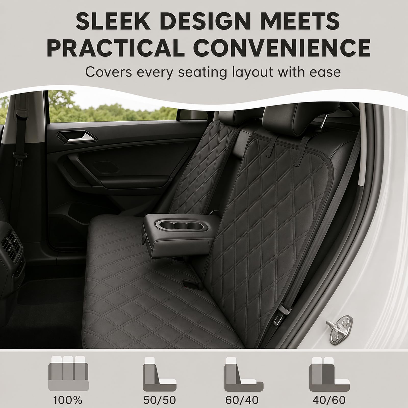 Split Bench Seat Cover – Black view 8